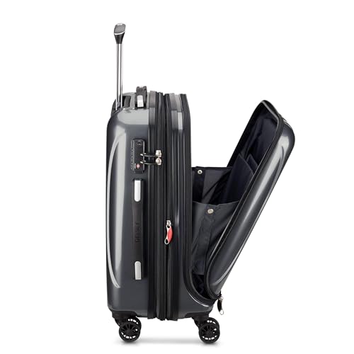 DELSEY PARIS Helium Aero Hardside Expandable Luggage with Spinner Wheels, Titanium, Carry - On 19 Inch