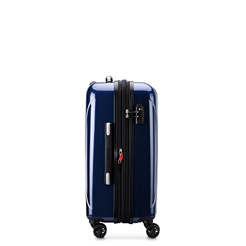 DELSEY Paris - Helium AERO- Starrer Großraumkoffer, Metallic Blue, Valise cabine, Hardside suitcase with multi-directional wheels