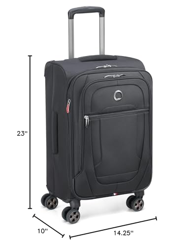 DELSEY PARIS Helium DLX Softside Expandable Luggage with Spinner Wheels, Black, Carry on 20 Inch