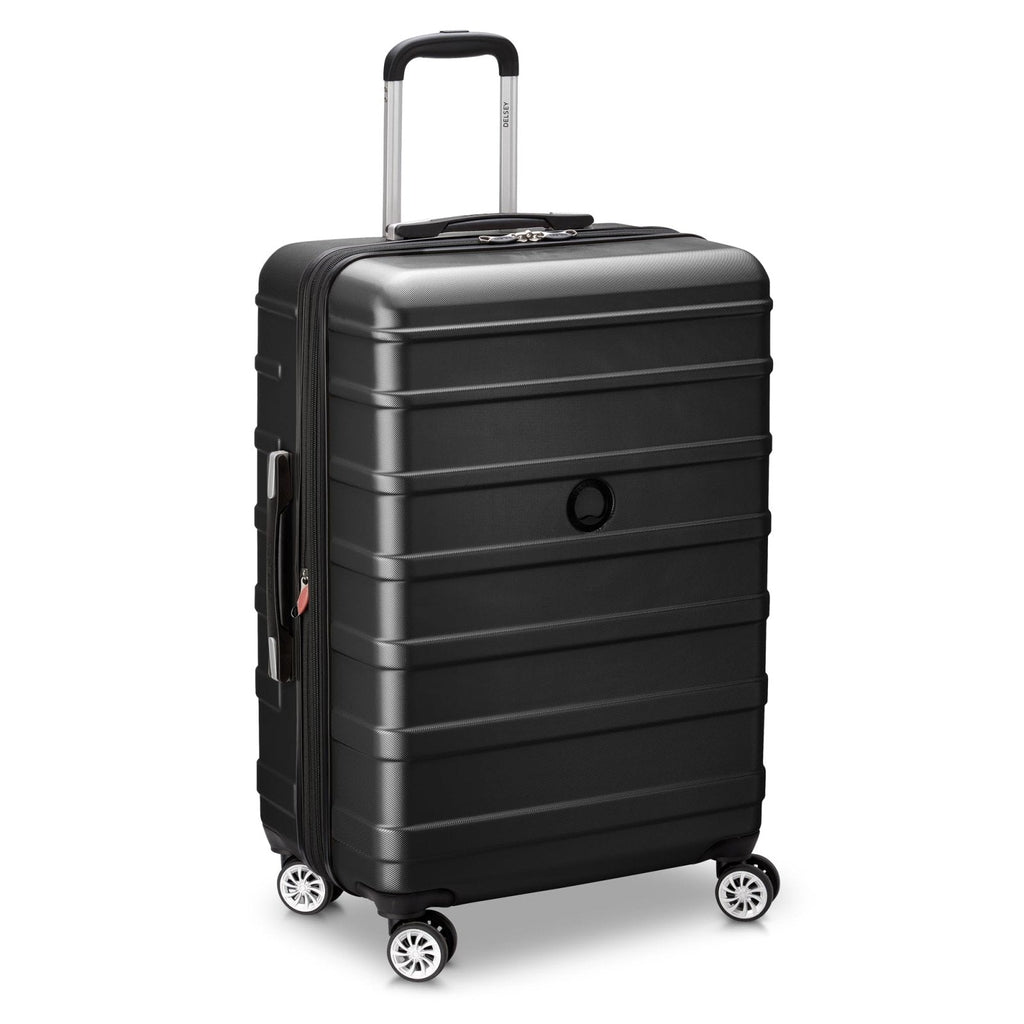 DELSEY PARIS Margot Hardside Luggage, Dual Wheel Spinners for Smooth Travel, Expandable with Spacious & Organizable compartments, Men and Women, Black, Medium Check-in 24-Inch