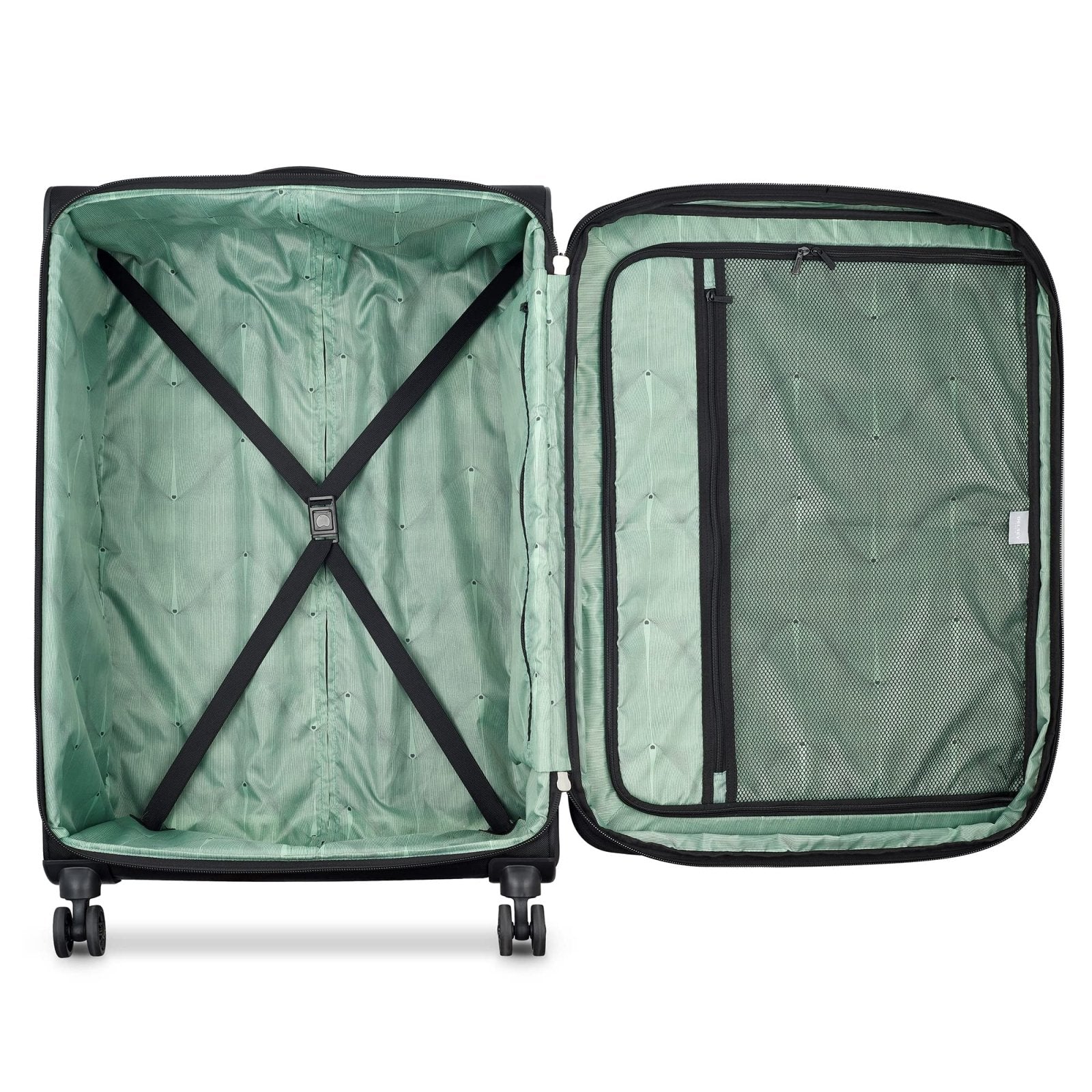 DELSEY PARIS Sky Max 2.0 Softside Expandable Luggage with Spinner Wheels, Black, Checked - Large, 28 Inch