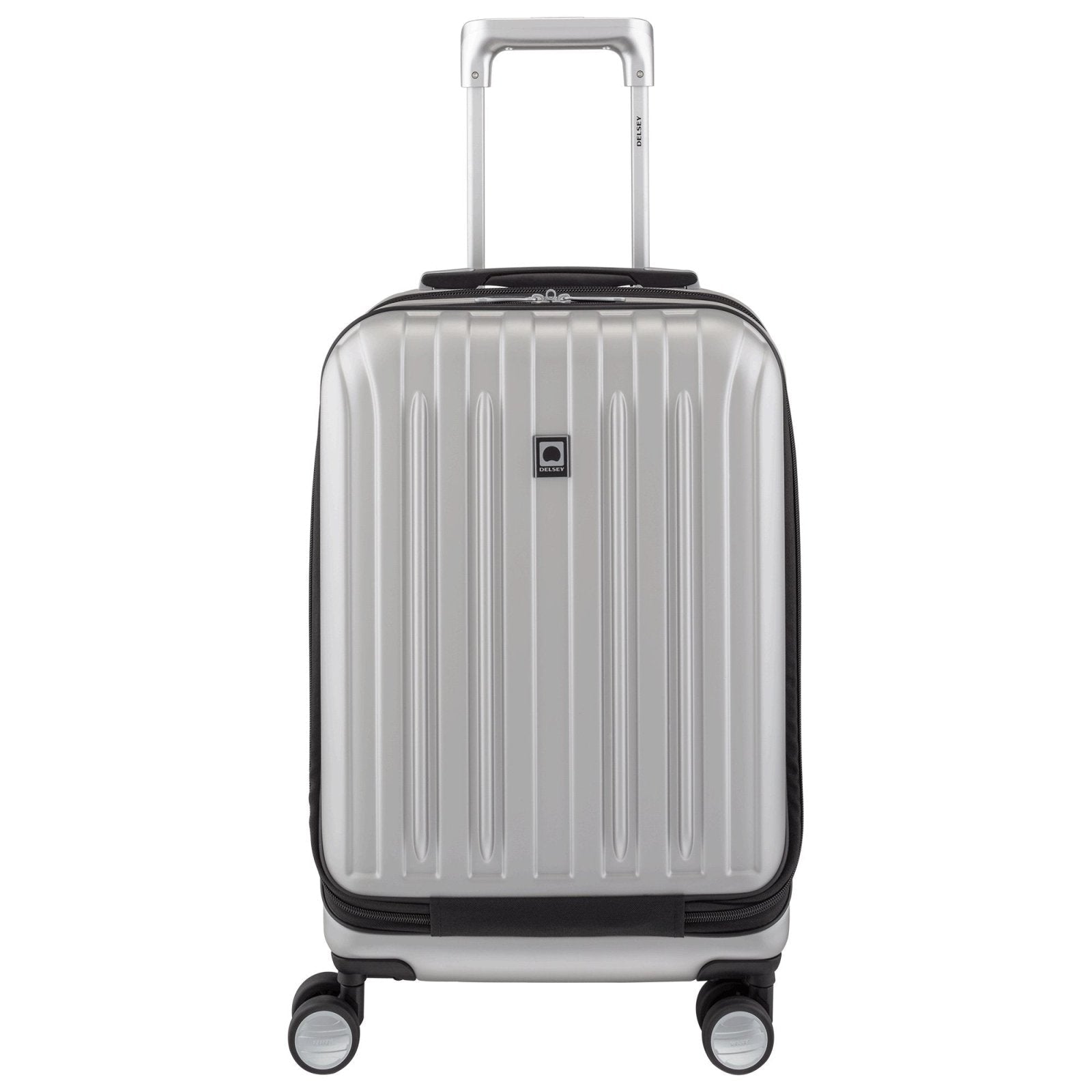DELSEY PARIS Titanium Hardside Expandable Luggage with Spinner Wheels Carry-On Luggage, Silver, Carry-On 19 Inch