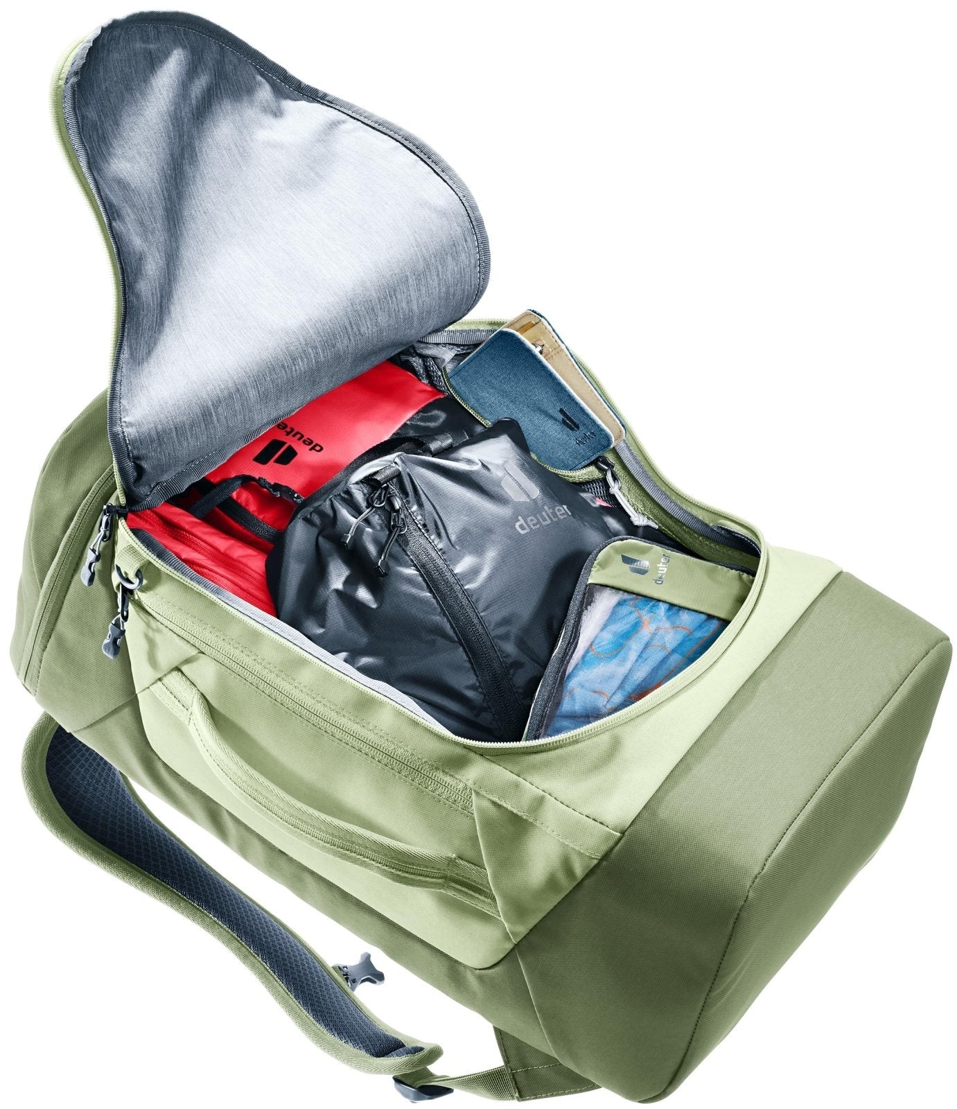 Deuter Unisex Duffel Pro Pack 30, Convertible 30L Duffel & Backpack for Versatile One - Bag Travel & Everyday Use - Mineral - Grove