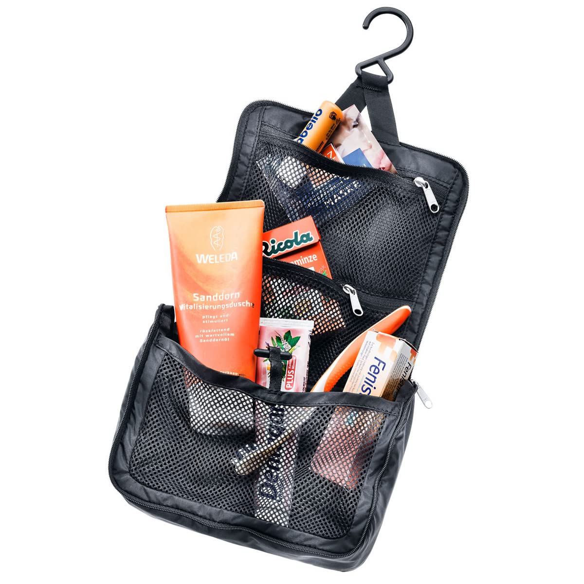 Deuter Wash Center Lite I - Lightweight Hanging Toiletry Bag for Trekking and Travel - Black