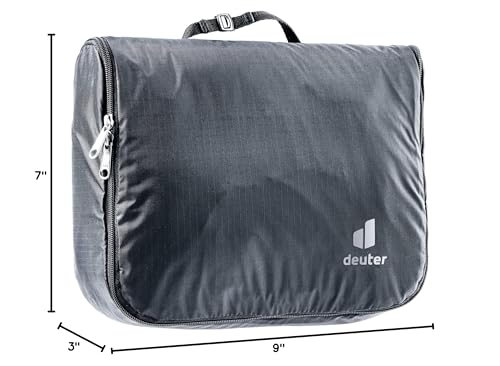 Deuter Wash Center Lite II 3L - Lightweight Hanging Toiletry Bag for Trekking and Travel - Black