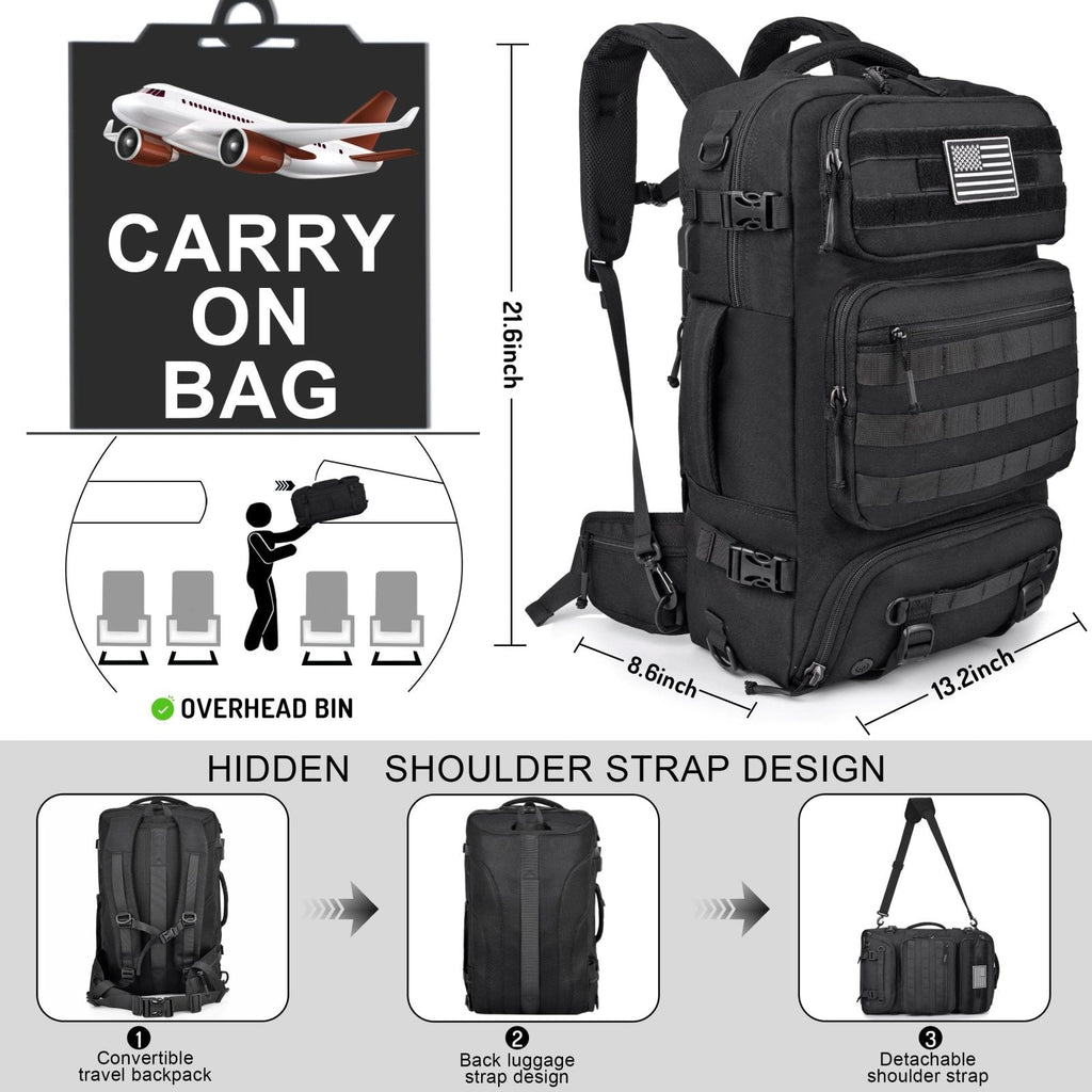 DEYACE 40L Travel Backpack Mens TSA Approved Carry - on Durable Large Weekender Backpack Fits 17.3 Inch Laptop YKK - Zipper AER Travel Pack with USB Charging Port Shoes Compartment
