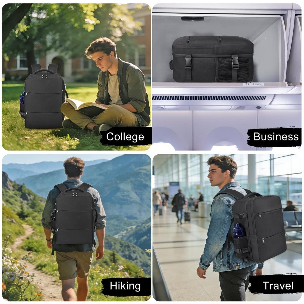 DEYACE Travel Backpack for Men Women, 18x14x8 inches TSA Approved Carry On Backpack Personal Item Size Airplane Approved Weekender Bag, Water Resistant Lightweight Laptop Daypack for Flight