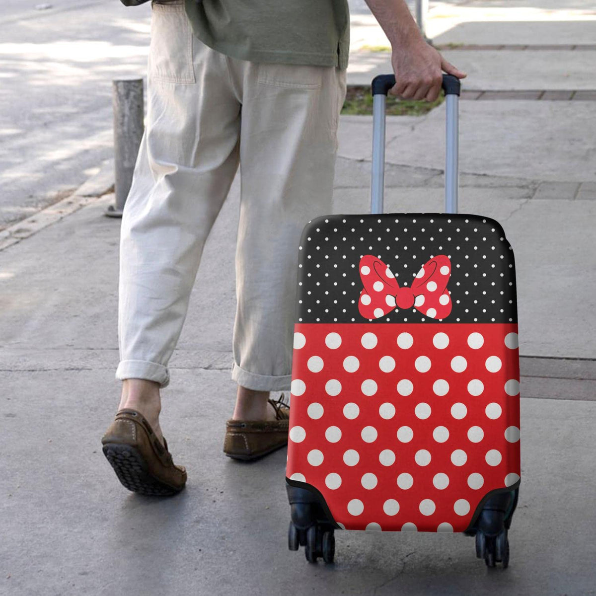 dicilly Luggage Cover Protector Suitcase Cover Fashion Suitcase Cover Baggage Covers Fit 29 - 32 Inch Luggage (Red Bow)