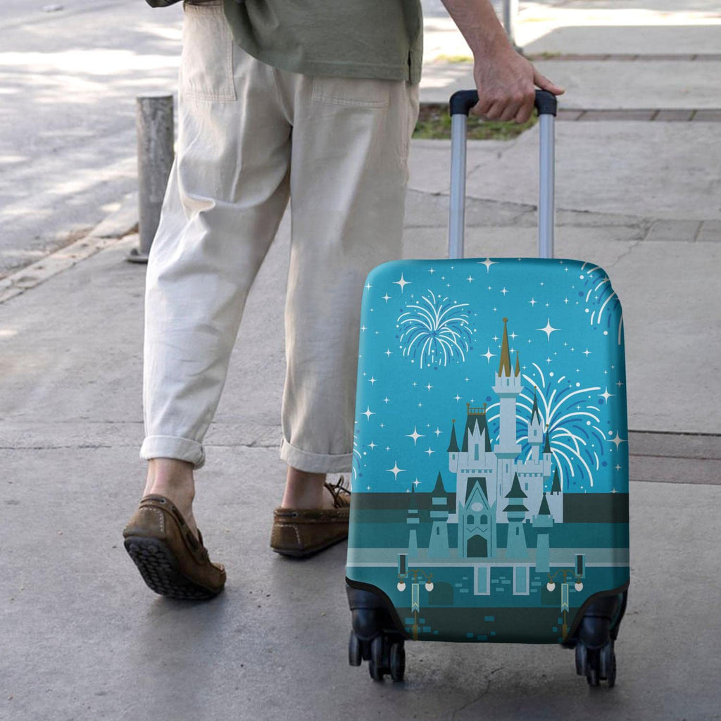 dicilly Luggage Cover Protector Travel Suitcase Cover Baggage Covers Fit 29 - 32 Inch Luggage (Castle Firework)