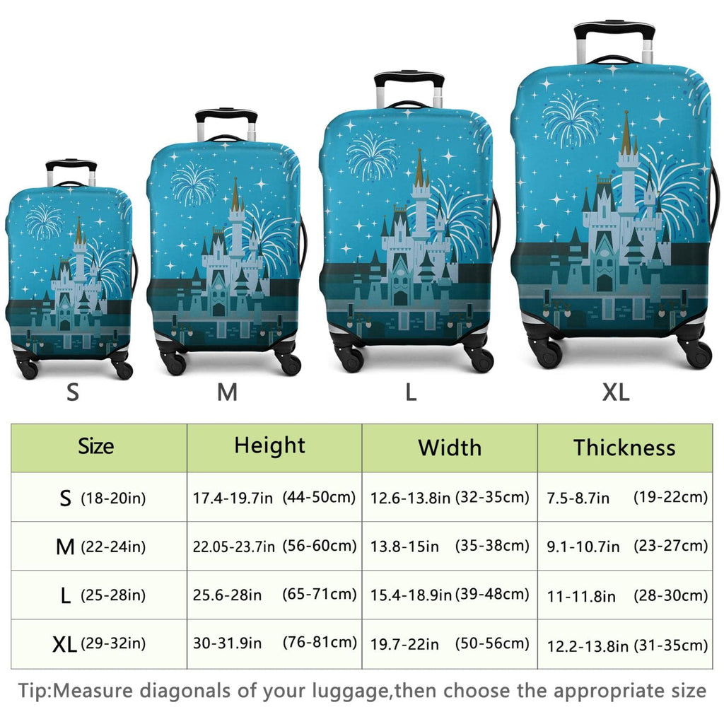 dicilly Luggage Cover Protector Travel Suitcase Cover Baggage Covers Fit 29 - 32 Inch Luggage (Castle Firework)