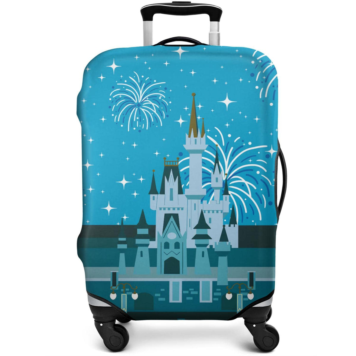 dicilly Luggage Cover Protector Travel Suitcase Cover Baggage Covers Fit 29-32 Inch Luggage (Castle Firework)