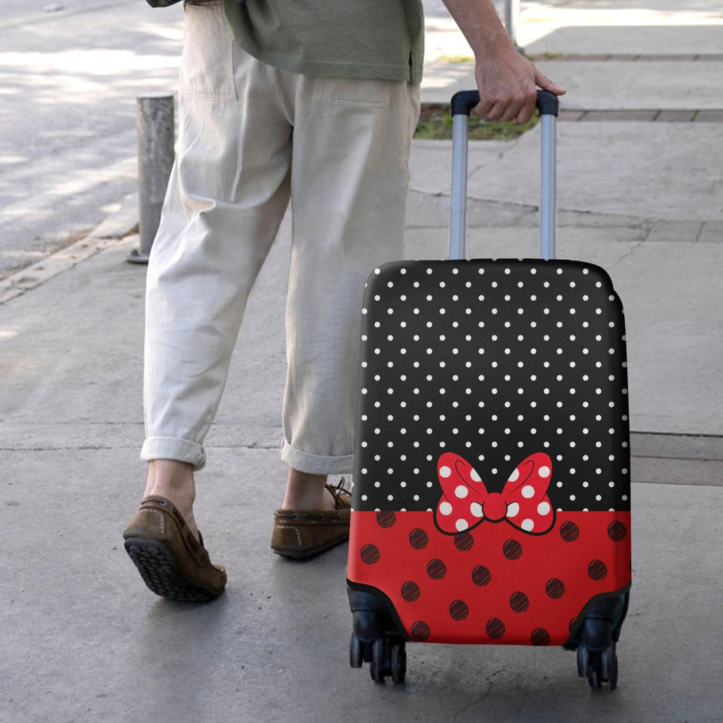 dicilly Luggage Covers for Suitcase Washable Red Bow Suitcase Cover Baggage Covers Fit 22 - 24 Inch Luggage