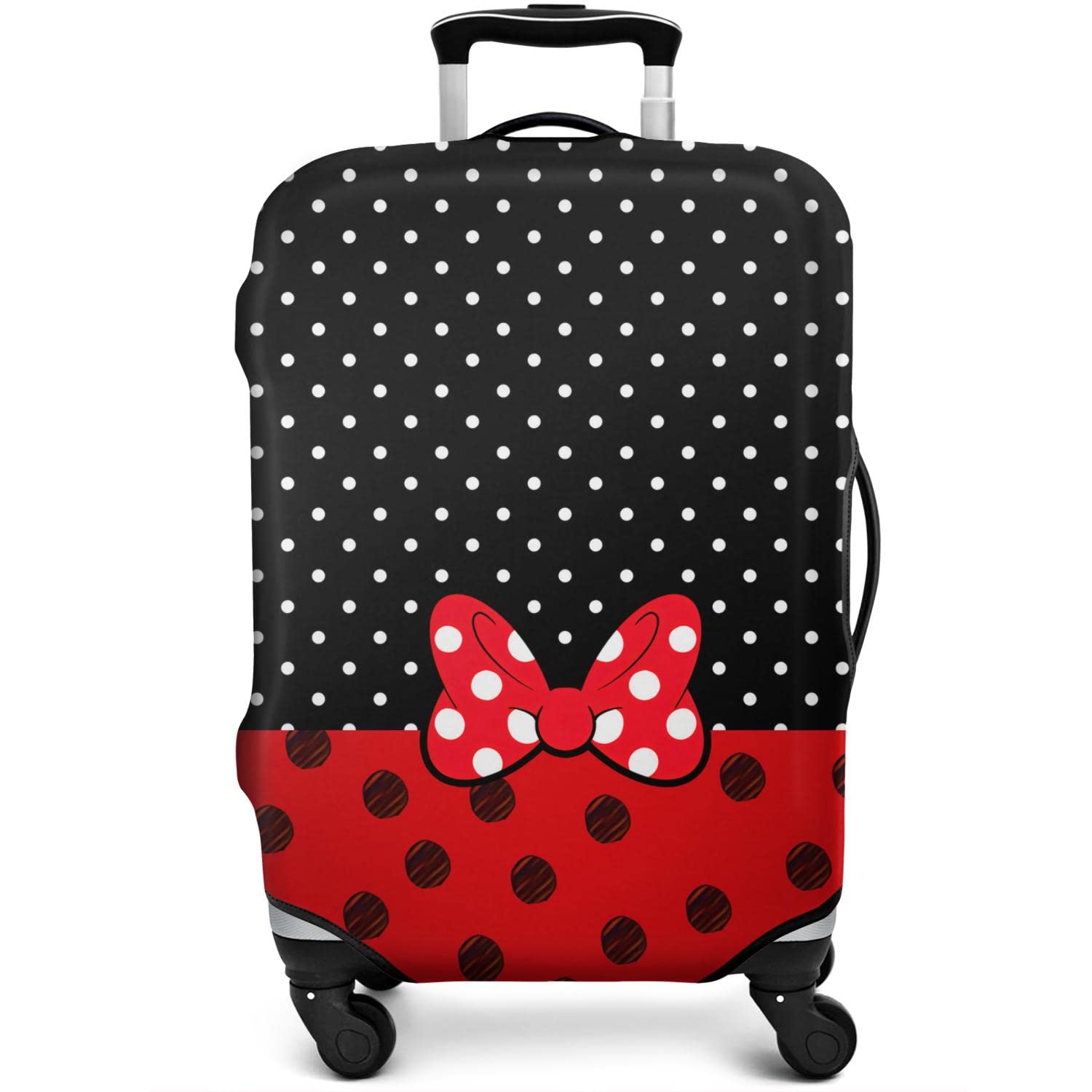 dicilly Luggage Covers for Suitcase Washable Red Bow Suitcase Cover Baggage Covers Fit 22-24 Inch Luggage