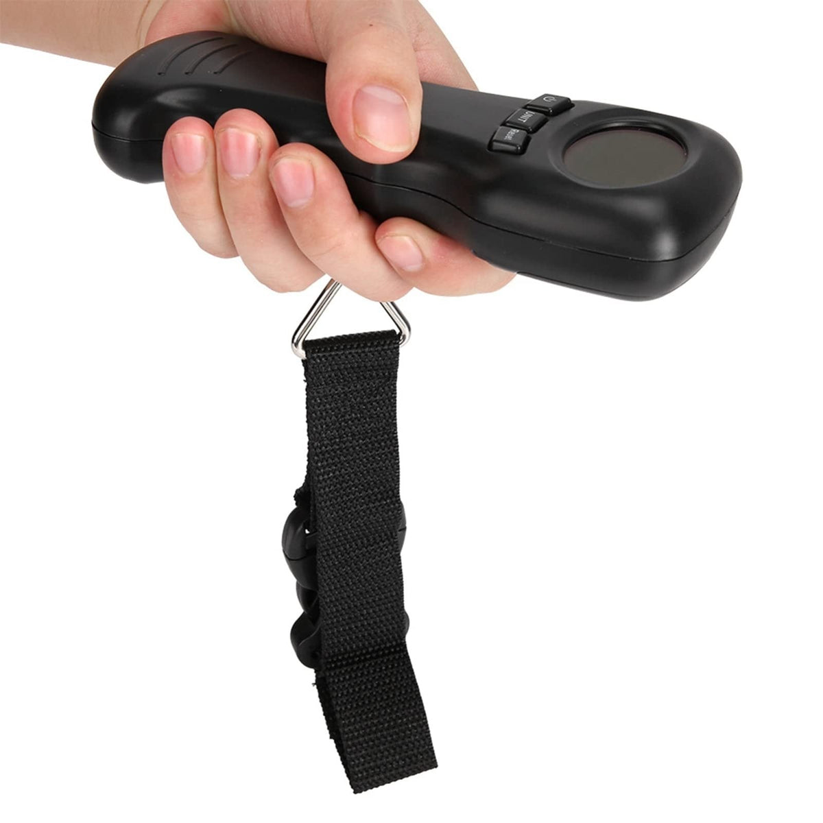 Digital Luggage Scale, 50kg/110lb Portable Travel Hanging Luggage Scale Electronic Weight Scale with LCD Digital Display for Travel Home Fair, Black, Battery Not Included