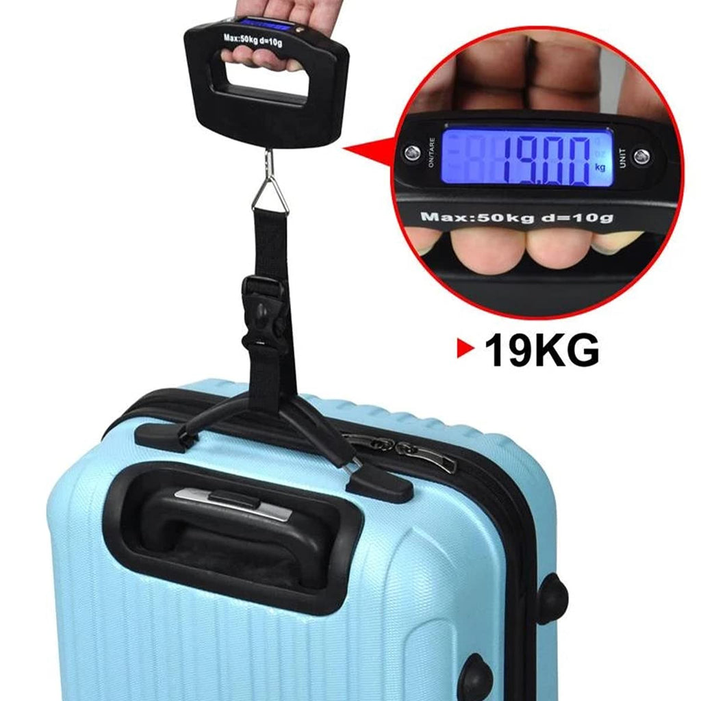Digital Luggage Scales,110lb Electronic Hanging Scales, Portable Digital Luggage Scale with Backlight Digital Display Travel, Handheld Style Suitcase Scales with Hook for Travel Outdoor Home Use