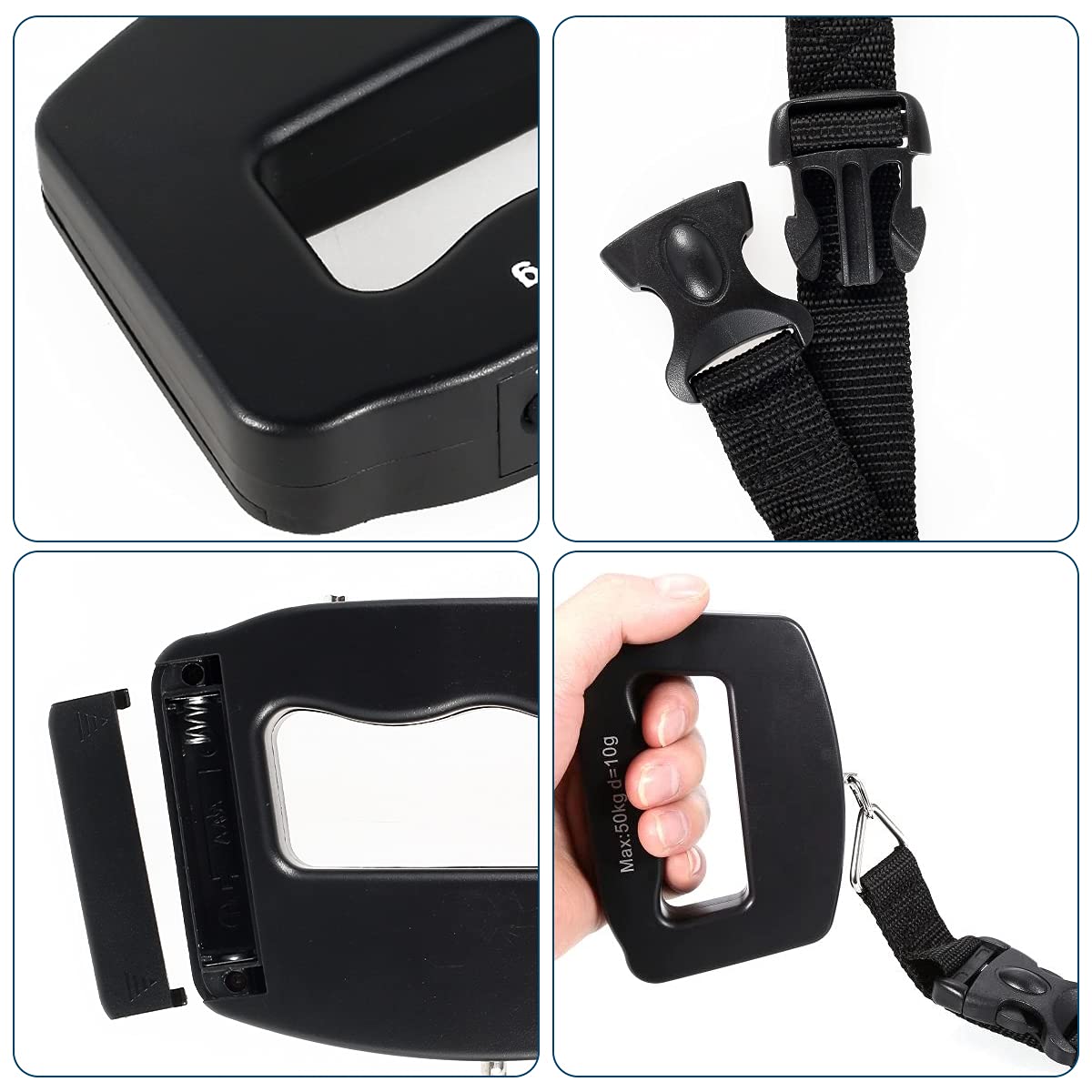 Digital Luggage Scales,110lb Electronic Hanging Scales, Portable Digital Luggage Scale with Backlight Digital Display Travel, Handheld Style Suitcase Scales with Hook for Travel Outdoor Home Use