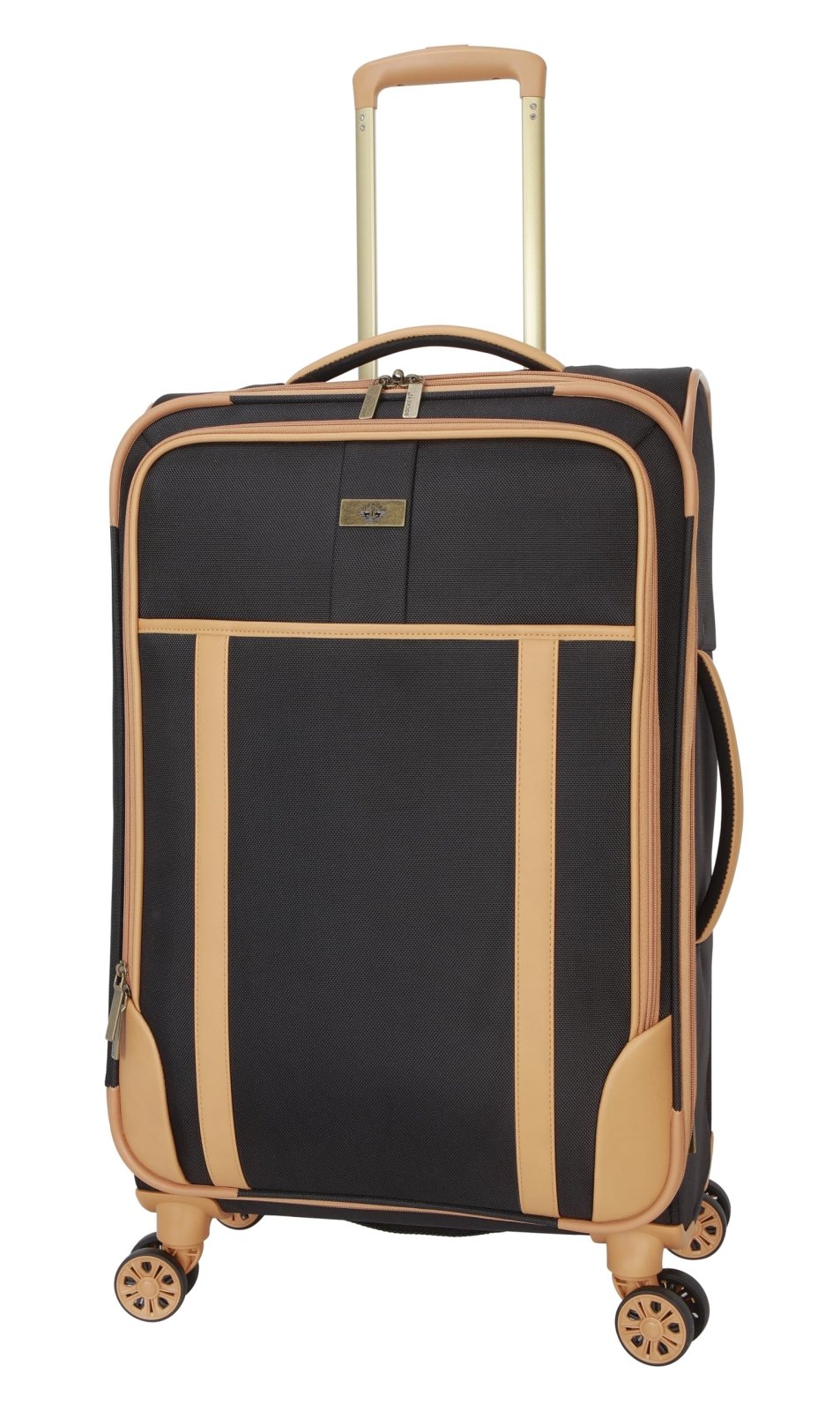Dockers Seahorse Softside Expandable 8-Wheel Spinner Travel Checked Luggage, 24-Inch, Black