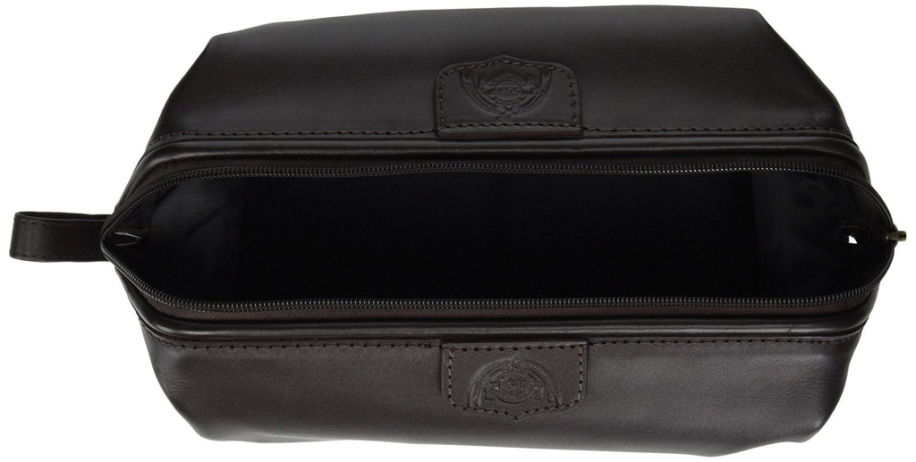 Dopp Men's First Class Leather Seasoned Traveler Admiral Kit, Brown, One Size