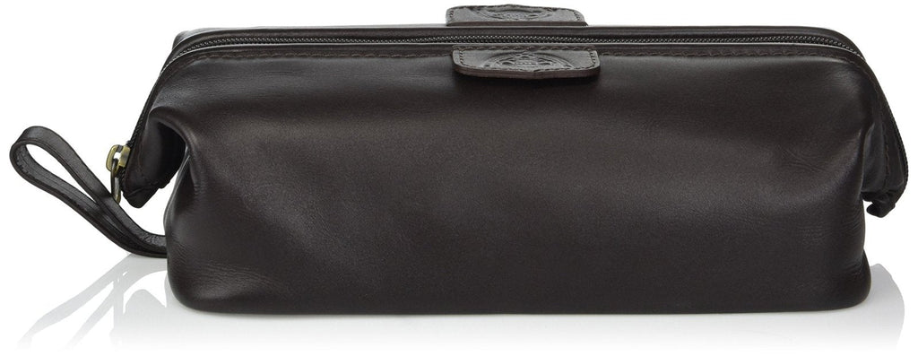Dopp Men's First Class Leather Seasoned Traveler Admiral Kit, Brown, One Size