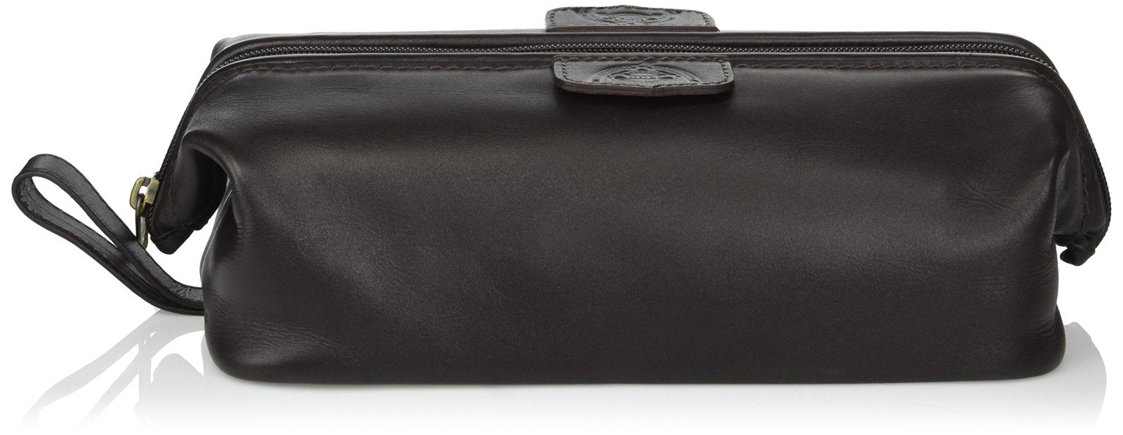 Dopp Men's First Class Leather Seasoned Traveler Admiral Kit, Brown, One Size
