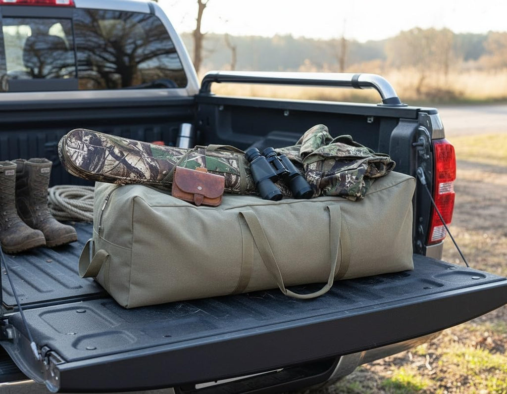 DoYiKe Extra Large Canvas Travel Duffle Bag Heavy Duty, Sports Military Camping Tent Travel Storage
