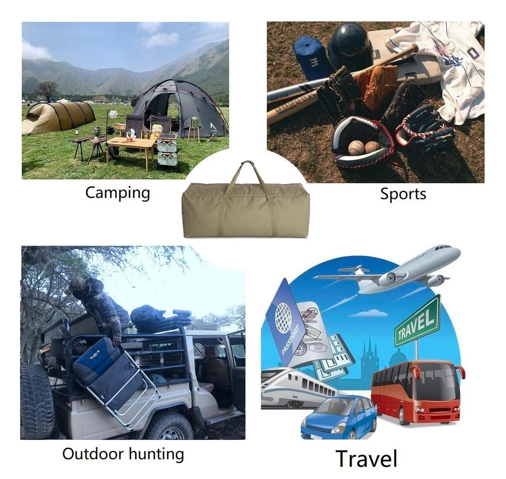 DoYiKe Extra Large Canvas Travel Duffle Bag Heavy Duty, Sports Military Camping Tent Travel Storage