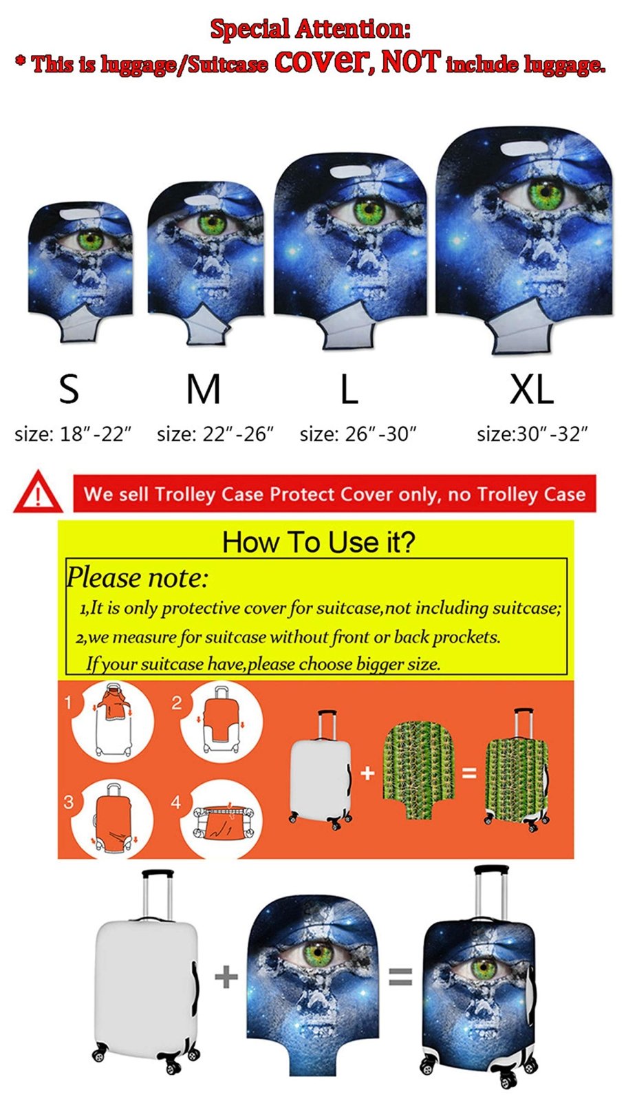 Dremagia Sea Turtles Luggage Cover Anti - scratch Dustproof Suitvase Protector Fits 18 - 21 Inch