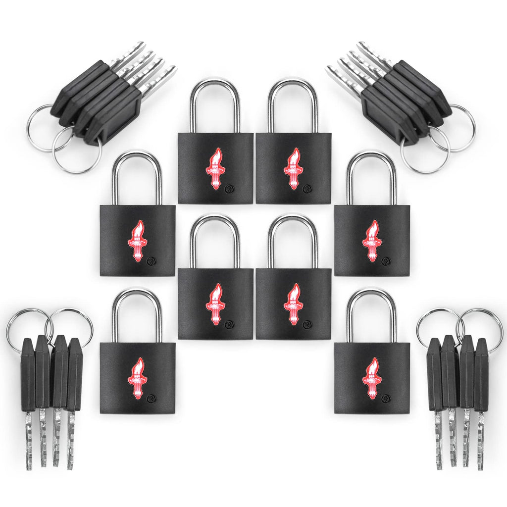 DUALCROWN TSA Approved Locks for Luggage Set of 8 TSA Accepted Key Travel Suitcase Locks Padlock Apply to Locker Lock, Suitcase, Carry On, Backpack, Laptop Bag (Black 8 Pack)