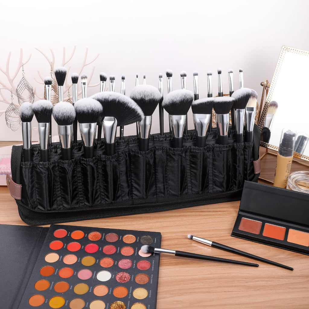 DUcare Makeup Brushes Organizer 30pcs Folding Travel Cases Makeup Brushes Stand - up Cosmetic Bag Artist Storage (only bag)