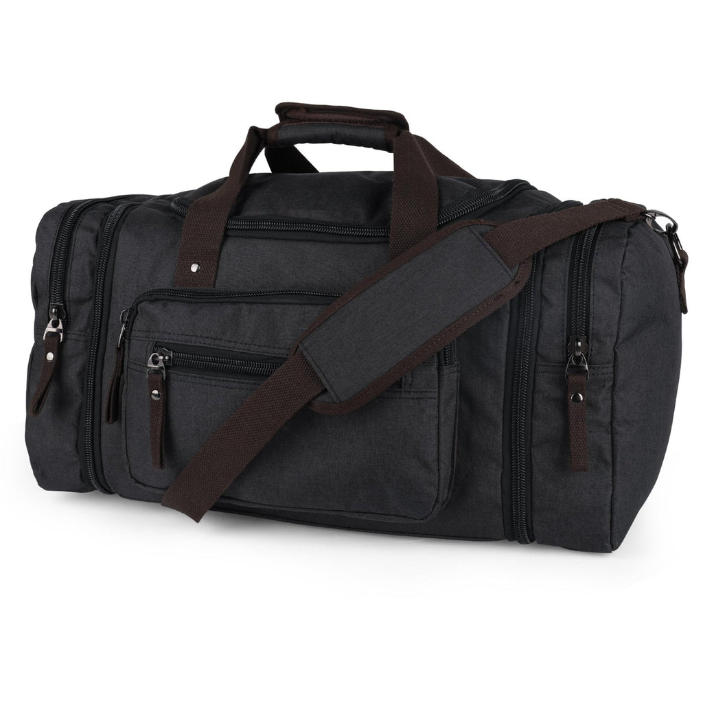 Duffle Bag for Travel 20–23” Expandable (40L) – Lightweight Water-Resistant Carry On Weekender with Multiple Pockets & Shoulder Strap – Airline Approved Travel Duffel Bags for Men & Women - BLACK