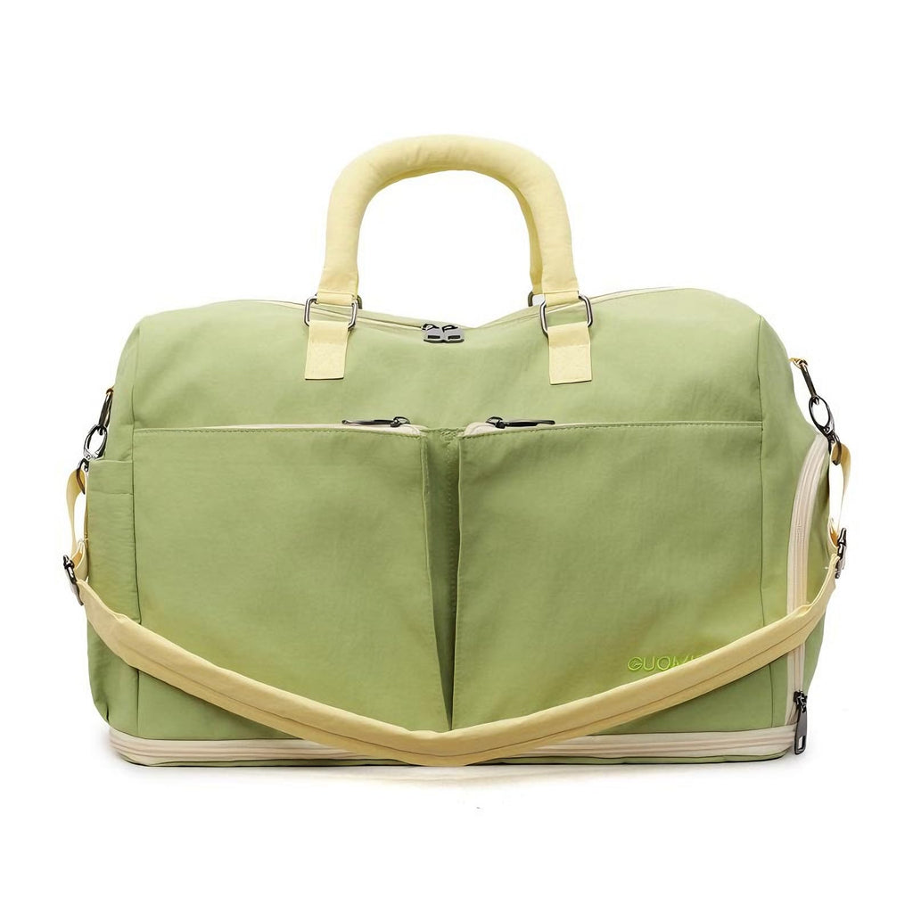 Duffle Bag Gym Bag for Men and Women, Expandable Travel Duffel Bag with Shoe and Wet Compartment，Waterproof Bags for Sports Fitness Workout Travel (Green)