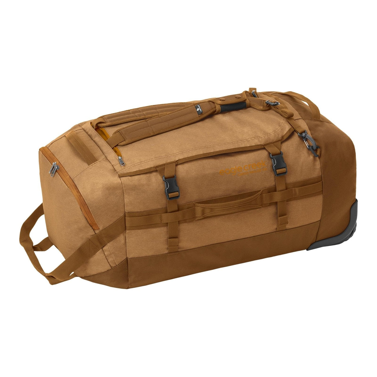 Eagle Creek Cargo Hauler Wheeled Duffel - Durable Duffel Bag for Travel - Easy Access Compartment - Deployable Backpack Straps - Lockable Zipper Opening - Iron Orange - 110L