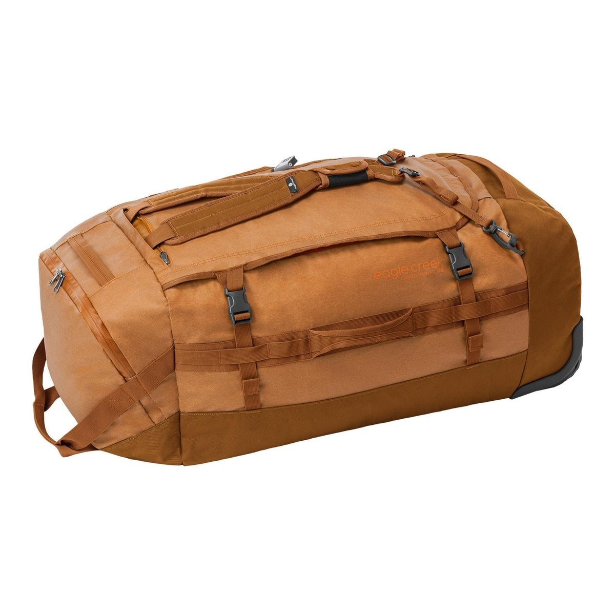 Eagle Creek Cargo Hauler Wheeled Duffel - Durable Duffel Bag for Travel - Easy Access Compartment - Deployable Backpack Straps - Lockable Zipper Opening - Iron Orange - 130L