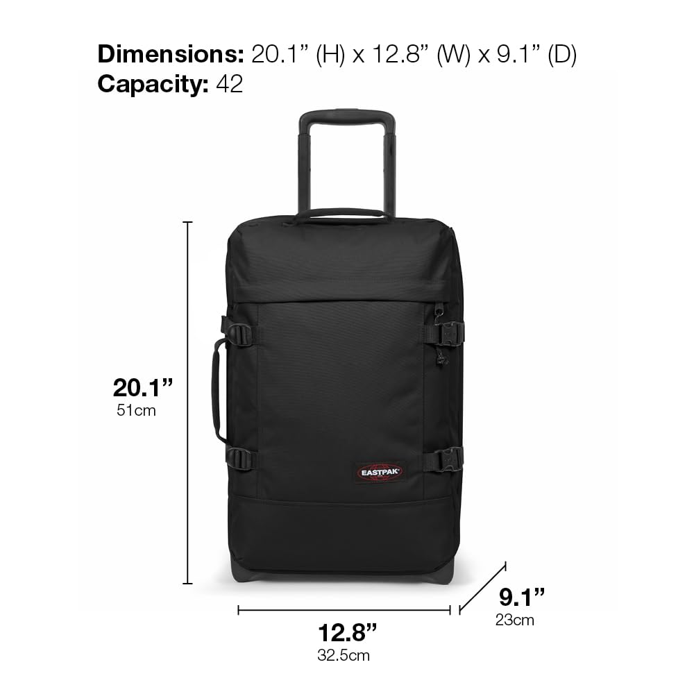EASTPAK Tranverz S – 42L Small Wheeled Luggage with Dual Compartments, TSA Lock, Compression Straps & Smooth - Wheeling System, Wine Burgundy