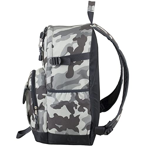 Eastsport Multi-Purpose Millennial Tech Carry On Luggage Weekender Casual Daypack Backpack Bag, Grey Camo