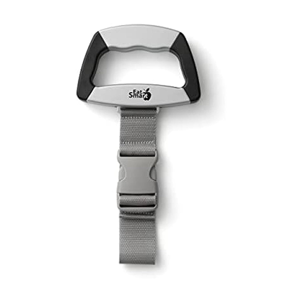 Eat Smart SmartGrip Portable Instant Read Digital Handheld Luggage Scale, Compact, Easy to Read, Lightweight, Durable, High 110 lb Capacity, Battery Included, Silver