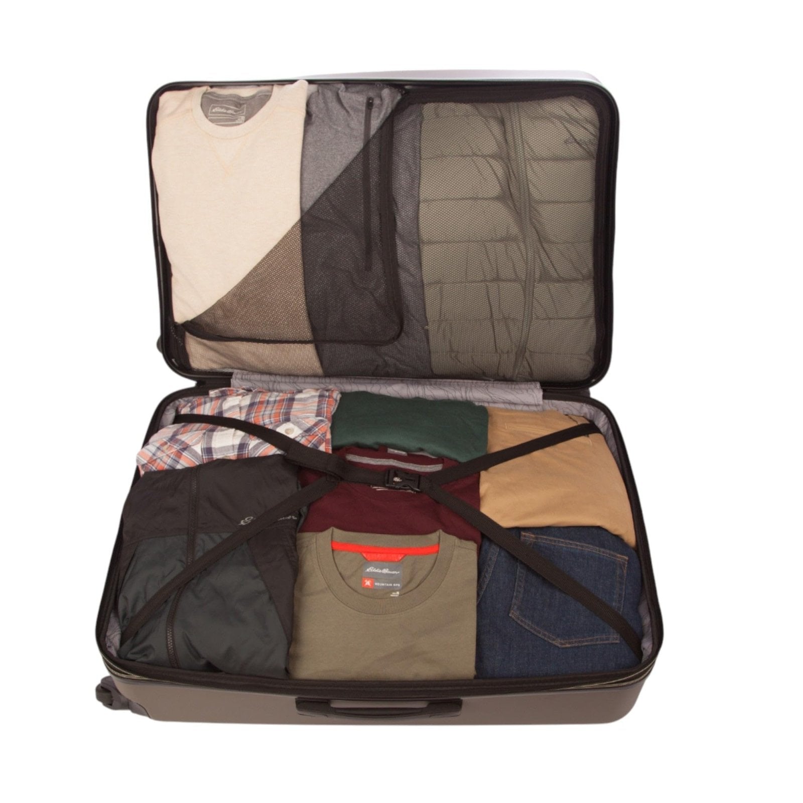 Eddie Bauer Flatiron Check - In 32" Luggage | Hardside | Spinner Wheels | Expandable | Lightweight | Travel Essentials - Dark Fatigue