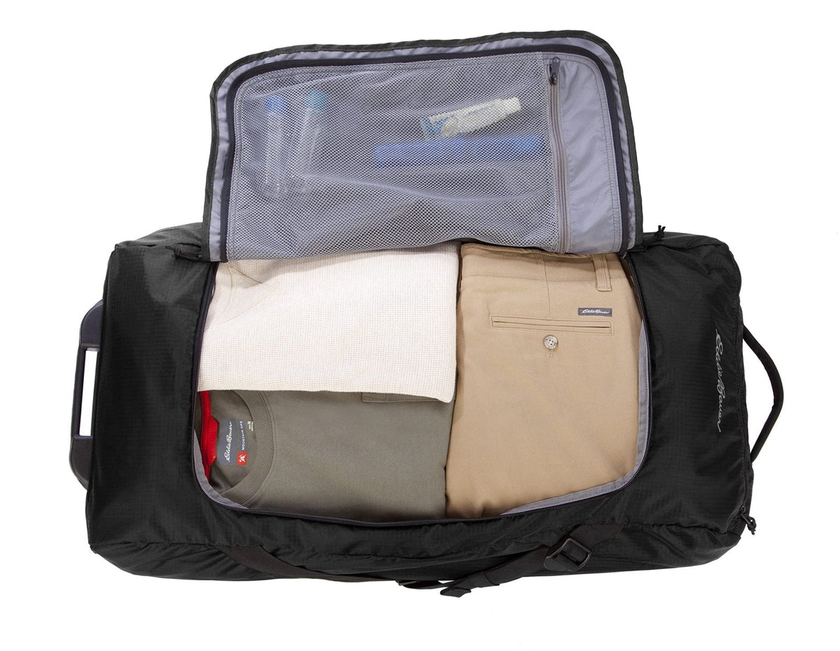 Eddie Bauer Traverse Luggage | Roller Wheels | Telescoping Handle | Travel | Vacation | Ripstop Nylon - Black, 31"