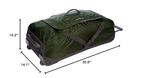 Eddie Bauer Traverse Luggage | Roller Wheels | Telescoping Handle | Travel | Vacation | Ripstop Nylon - Dark Loden, 31"