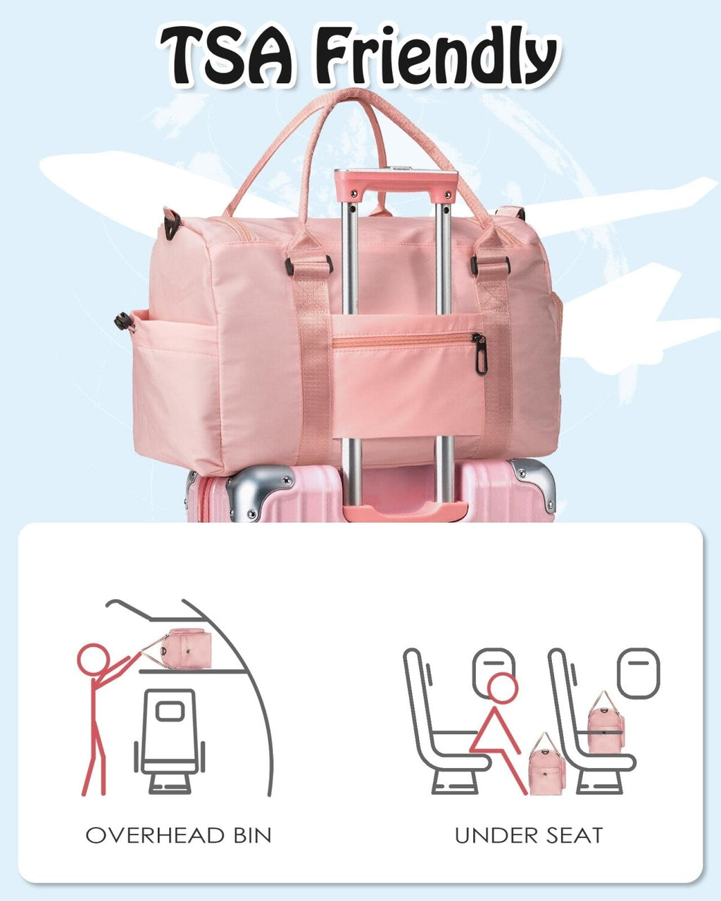 Elilier Easter Basket Stuffers, Duffle Bag Women Girls Gift: Dance Sports with Shoe Compartment, Large Capacity 32L, Weekender Overnight bags, Birthday Gifts for Women Girls Teens Kids