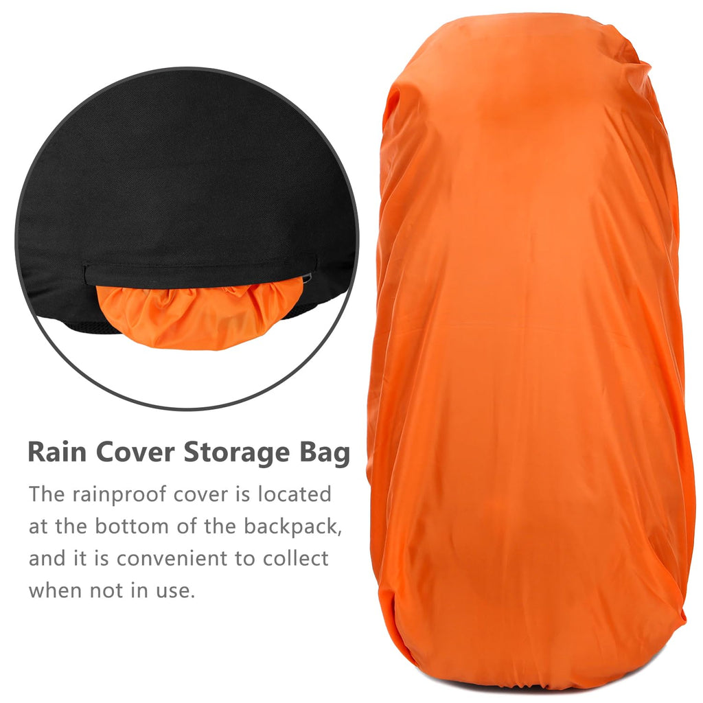 Esup 50L Camping Hiking Backpack Men with rain cover 45l+5l Lightweight Backpacking Backpack Travel Backpack (Black New)