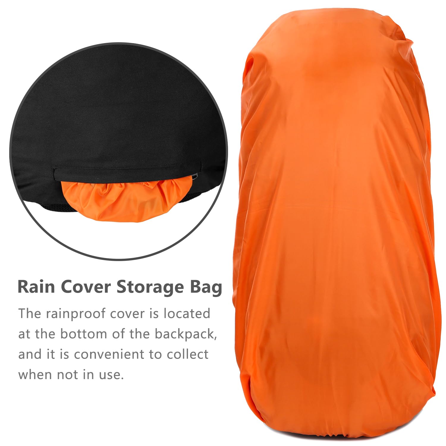 Esup 50L Camping Hiking Backpack Men with rain cover 45l+5l Lightweight Backpacking Backpack Travel Backpack (Black New)