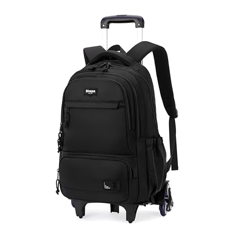 ETAISHOW Rolling Backpack for Boys with Wheels Roller Backpack Wheeled School Bag for Teen Boys Black
