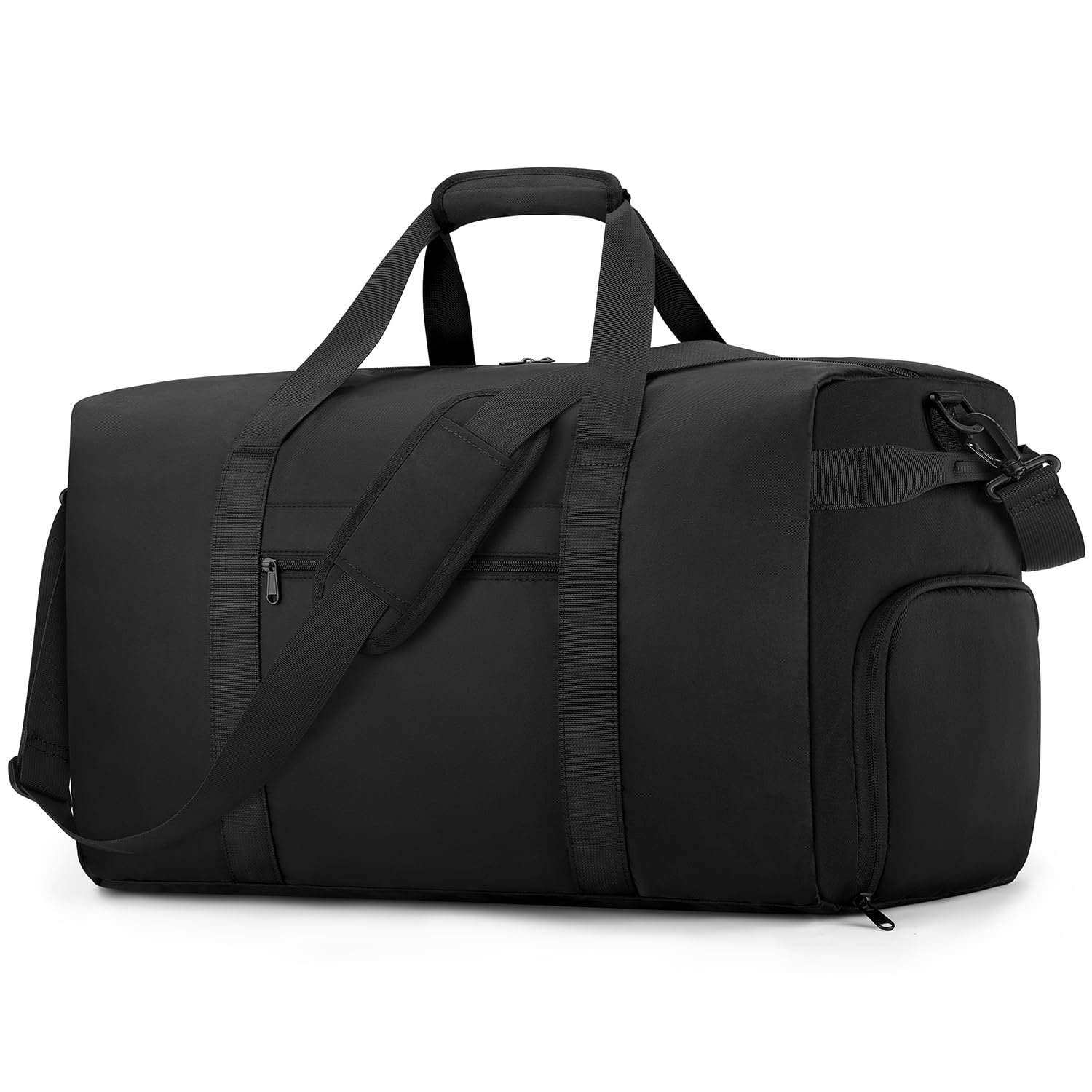ETRONIK Carry On Luggage 22x14x9 Airline Approved, 45L Waterproof Gym Bag for Men Women, Lightweight Carry on Travel Duffel Bags with Shoe Compartment, Weekender Overnight Duffle Bag for Travel, Black