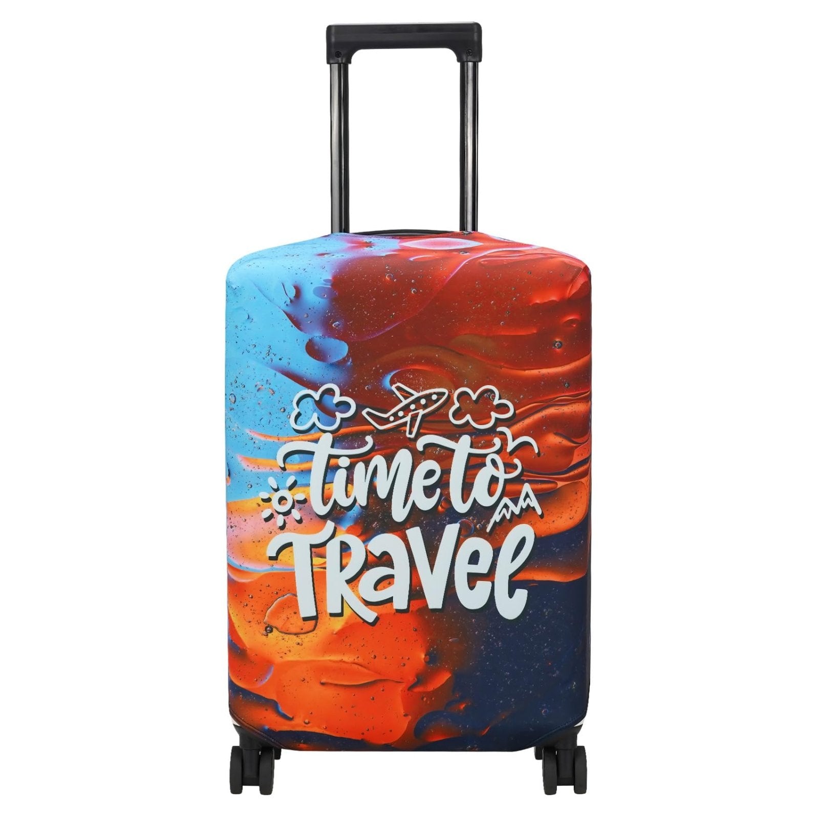 Explore Land Luggage Cover Suitcase Protector Fits 31-32 Inch Case (Time to Travel, XL)