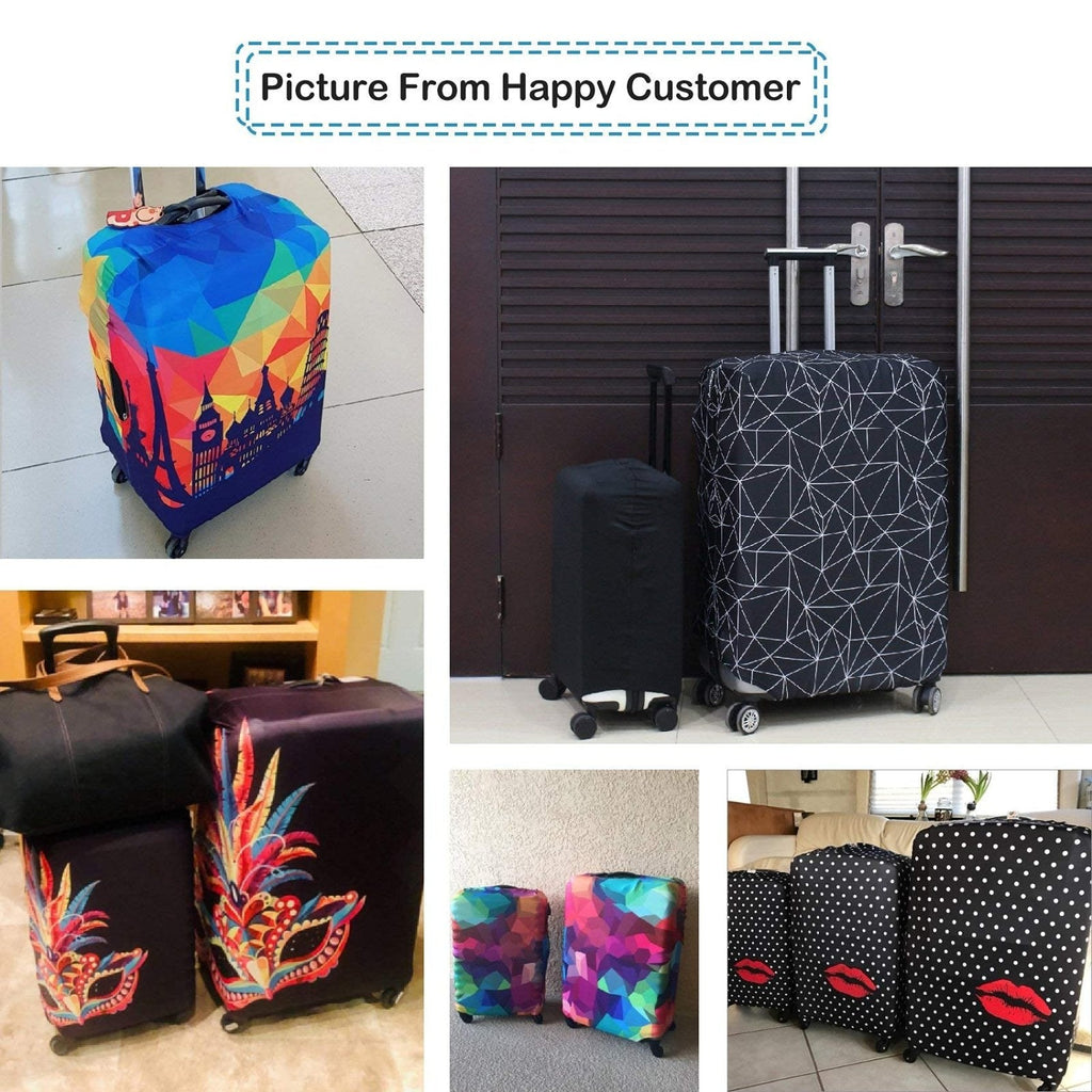 Explore Land Travel Luggage Cover Suitcase Protector Fits 31 - 32 Inch Case (Geometry, XL)