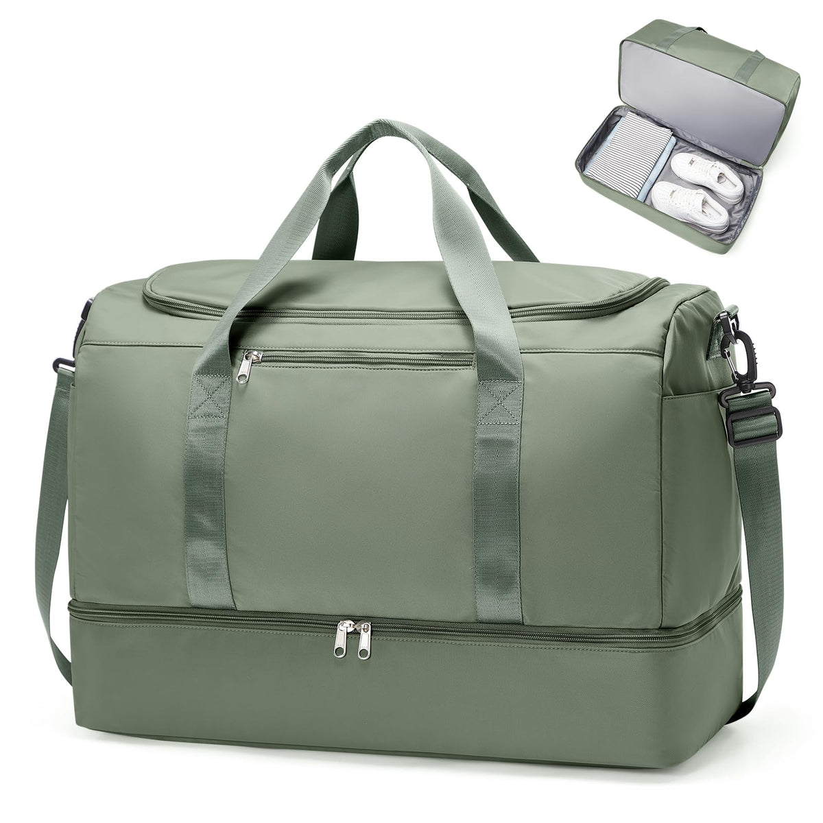 Extra Large Travel Duffle Bag,Carry on Overnight Weekend Bag with Shoes Compartment,Weekender Bags for Women for Travel Business Trips Sport Hospital