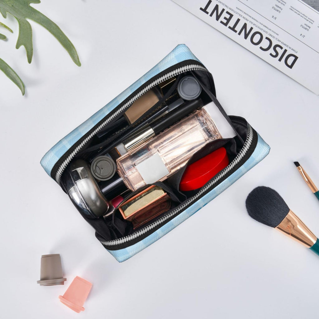 FAIOJA Future Genius At Work PVC Leather Clutch Zipper Makeup Bag For Women (Large) Portable Toiletry Bag With Divided Pockets Travel Storage Pouch