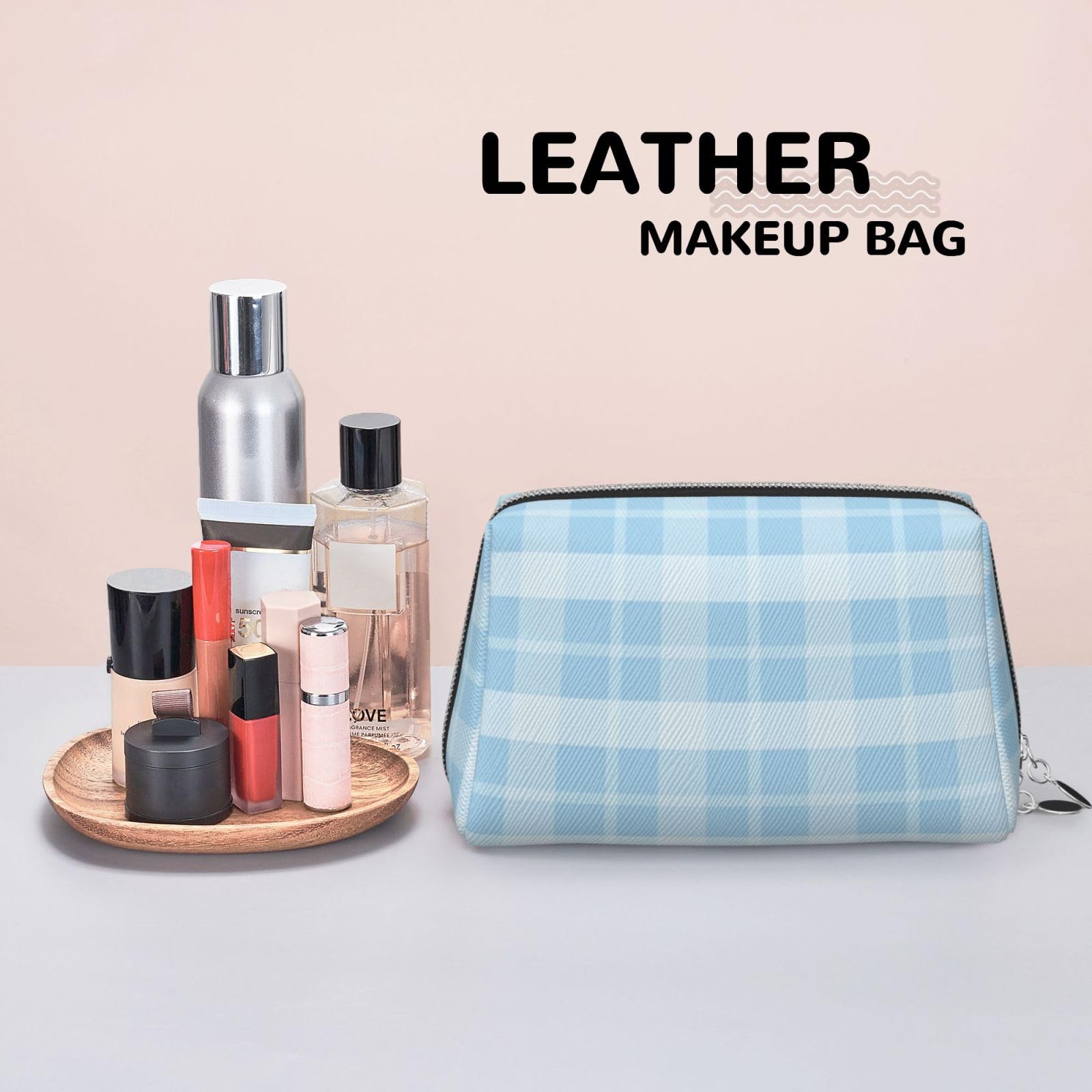 FAIOJA Future Genius At Work PVC Leather Clutch Zipper Makeup Bag For Women (Large) Portable Toiletry Bag With Divided Pockets Travel Storage Pouch