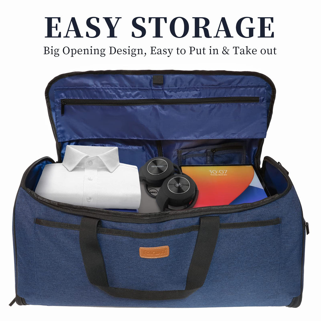 FAIRWIN Garment Bags for Travel 60L Waterproof 2 - in - 1 Hanging Duffle Bag for Men Women with SBS Zipper & Shoes Compartment
